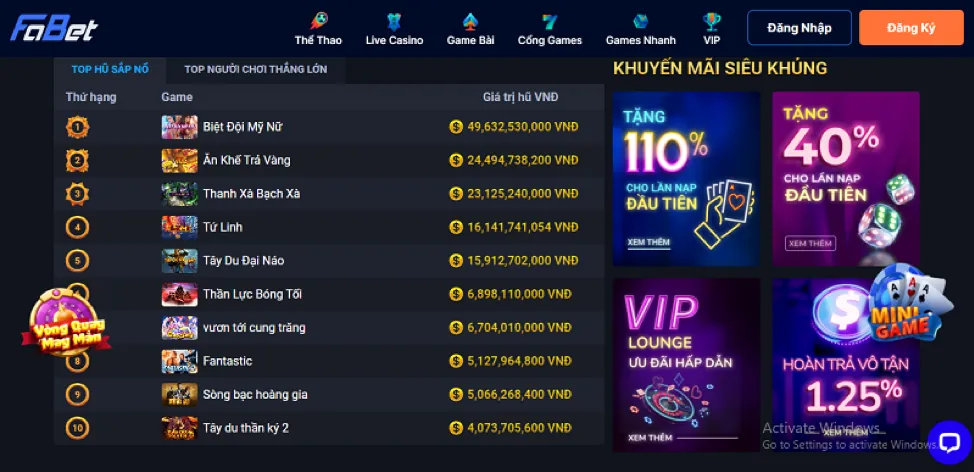 Hoàn trả tiền cược lu388 casino